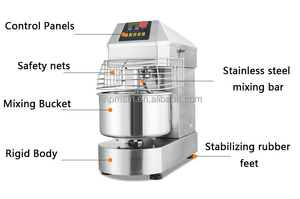 <span class=keywords><strong>Pétrin</strong></span> <span class=keywords><strong>professionnel</strong></span> 100 kg à cuve inclinable pour pâte à gâteau et pâtisserie - Product Image 3