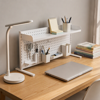 Étagère de bureau en métal blanc en gros, organisateur perforé pour espace de travail, unités de rangement de bureau DIY pour l'étude