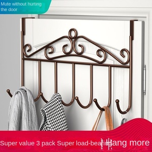 <span class=keywords><strong>Porte</strong></span>-manteau mural moderne en acier inoxydable à 3 rangées de crochets, sans couture, pour dortoir, épaissi et renforcé, sans clou - Product Image 2