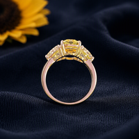 Bague de fiançailles en argent sterling 925 avec trois pierres de moissanite taille brillant rond serties à griffes, bijoux de mariage