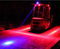 Feu de sécurité à double tête de type point bleu pour chariot élévateur, lampe d'avertissement pour zone de travail, sécurité pour l'utilisation des chariots élévateurs