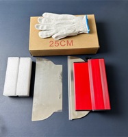 Filet grattoir de nivellement de qualité industrielle Grattoir à mastic en acier inoxydable en alliage d'aluminium rouge Outil de nivellement du sol de surface murale en bois