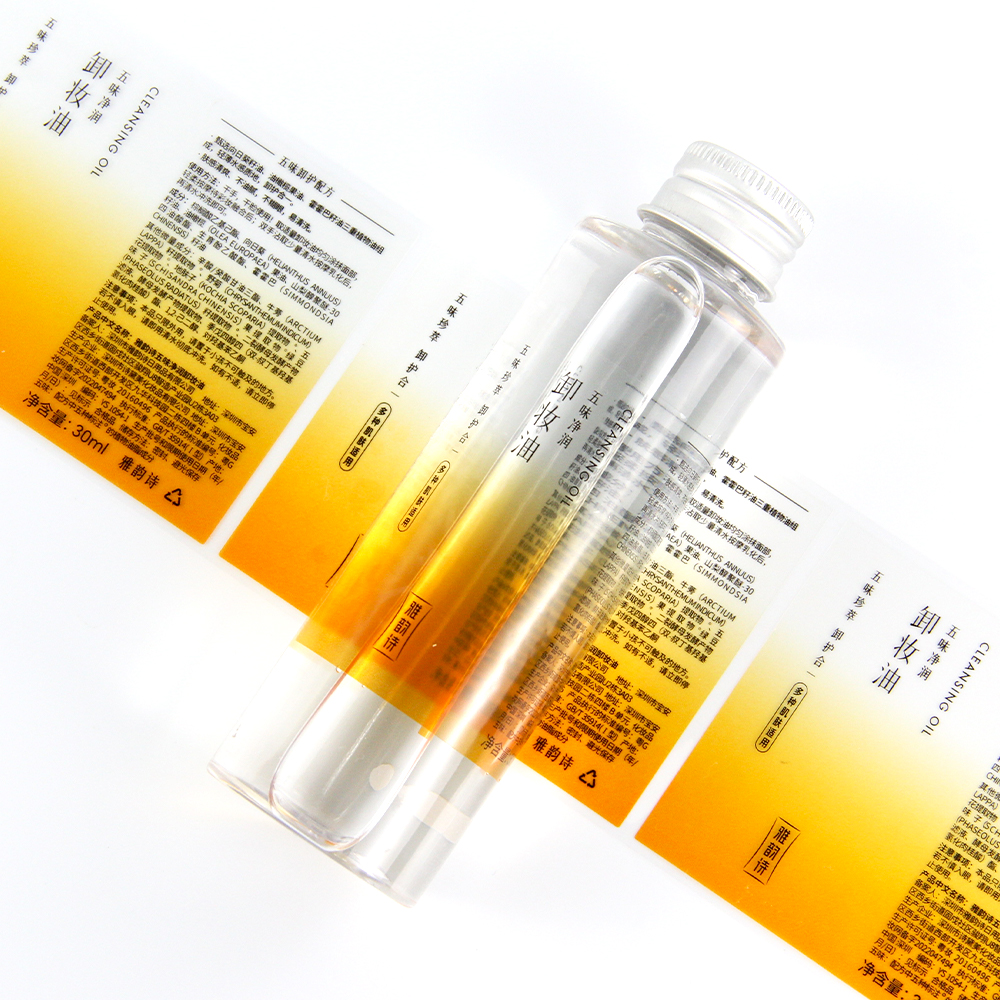 Custom Design Waterproof Self Adhesive Transparent Sticker Printing Cosmetic Logo Bottles Transparent Label Sticker