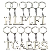 Porte-clés en métal DIY avec lettres A-Z, couleur argent, pour clés de voiture, cadeau pour femme, 26 lettres, porte-clés pour fête
