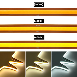 Striscia <span class=keywords><strong>LED</strong></span> COB Dimmerabile Senza Saldatura 12V 300LED/m, Tagliabile, per Illuminazione <span class=keywords><strong>Sottopensile</strong></span> - Product Image 4