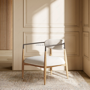 Chaise longue de luxe FERLY Chaise à cadre conique en chêne blanc <span class=keywords><strong>Tube</strong></span> en acier croissant pour canapés meubles de salon - Product Image 1