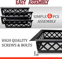 Brasero d'extérieur en acier personnalisé de 36 pouces avec design carré et grille de protection anti-étincelles en treillis croisé