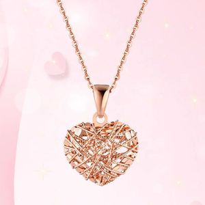 สร้อยคอจี้รูปหัวใจทองคำแท้ 18k สำหรับผู้หญิง ดีไซน์ทันสมัยจาก Xinfly รุ่น Au750 พร้อมสายสร้อยแบบเชื่อมต่อ เหมาะสำหรับงานแต่งงานหรือเป็นของขวัญ - Product Image 2