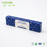 Scatola Personalizzata per Bastoncini d'Incenso Masala, Tubo in Cartone con Motivo Floreale Blu Scuro, Vendita all'Ingrosso per l'Esportazione