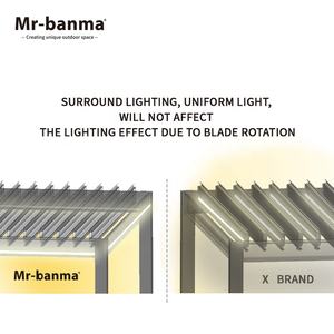Pérgola de Aluminio con Listones Impermeables, Gazebo Bioclimático para Jardín, Pabellón Exterior - Product Image 3