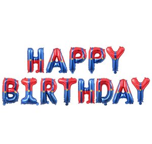 Ballons en feuille d'aluminium « Joyeux Anniversaire » en direct d'usine, lettres rouges et bleues, empreintes de pattes, ensemble de ballons en Mylar pour la décoration de fête d'anniversaire des enfants - Product Image 1