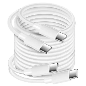 2M 6Ft beyaz PD tipi C veri kablosu şarj USB C kablo Samsung Huawei iPhone 15 14 Pro Max şarj kabloları