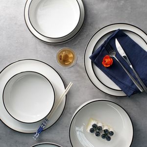 Ceramic <b>Dinnerware</b> <b>Set</b> Round Solid Color Dishwasher Safe <b>For</b> Party And Daily Use - Product Image 2