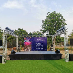 Yüksek kaliteli alüminyum düğün performans sahne açık DJ kare desen alüminyum kafes modeli için LED müzik sahne aydınlatma - Product Image 1