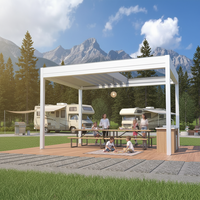 Pergola solaire Sweet Home en aluminium, moderne, motorisée, à toit rétractable, avec éclairage LED, imperméable, pour extérieur
