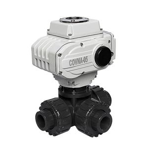 วาล์วบอลพลาสติกควบคุมด้วยมอเตอร์ไฟฟ้า COVNA รุ่น AC220V DN25 ขนาด 1 นิ้ว แบบ 3 ทาง  วาล์วบอลพลาสติก - Product Image 1