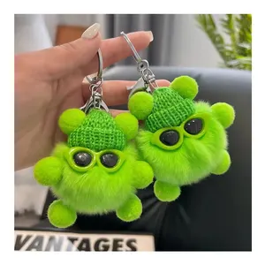 Plush Briquettes Pendant Wholesale Car Key Bag Cartoon Plush Doll Pendant Decorative Hipster Cool Keychain