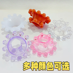 Anillo para pene de silicona multicolor con 18 cuentas, inserto externo colgante para estimulación adulta - Product Image 4