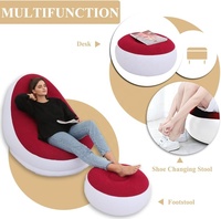 Chaise longue gonflable en PVC au design moderne avec pompe à air, dossier simple, intérieur, salon, nouveau fauteuil de rangement pour canapé paresseux
