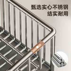 ชั้นวางของสแตนเลสทรงสี่เหลี่ยมรูปตัว L สำหรับอ่างล้างจานในครัว ที่แขวนผ้าเช็ดจาน - Product Image 1