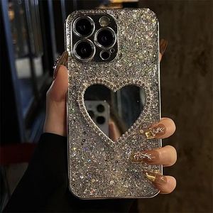 Glitter Love Mirror Luxury Gradient Custom Plating Woman Lady Phone Case Cover para <span class=keywords><strong>Iphone</strong></span> 17 16 15 <span class=keywords><strong>14</strong></span> <span class=keywords><strong>13</strong></span> 12 11 Pro Max Plus - Product Image 1
