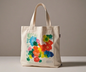 Bolsa de mano de bikini de playa de lona de algodón con correa de hombro cruzada con estampado colorido - Product Image 5