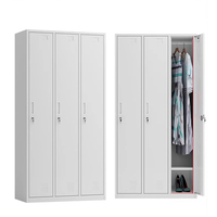 Armoire penderie industrielle en acier thermolaqué Armoire métallique autoportante verrouillable avec étagères réglables Gain de place