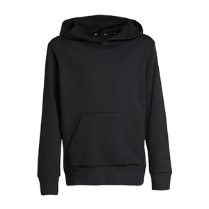Sudadera con Capucha Negra Unisex Premium de Gran Peso, Estilo Urbano Minimalista, Oversize, de Algodón Liso con Forro Polar - Product Image 1