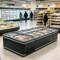 Congelador Comercial Tipo Isla de 1200L con Tapa de Vidrio Deslizante, Cuerpo de Acero, Gabinete para Helados, Termostato Digital, Venta al Por Mayor