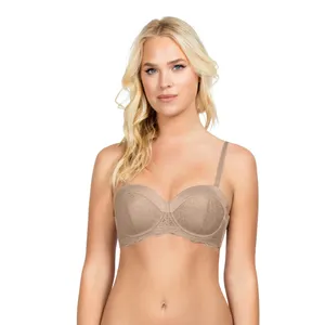 Donna senza spalline ferretto del reggiseno con il modello coppe imbottite Reggiseno push up con ferretto push-up imbottito reggiseno