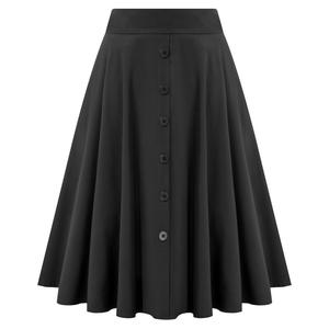 BPE02091 BP Womens Belt Decorated <strong>Skirt</strong> With Pockets Flared A-Line Buttons Decorated Black and <strong>Navy</strong> Blue Pleated <strong>Skirts</strong> - Product Image 2
