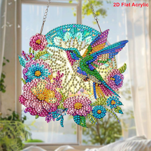 Nouveau produit : Peinture <span class=keywords><strong>diamant</strong></span> effet miroir, Matériau acrylique, Plaque de porte en <span class=keywords><strong>diamant</strong></span> de cristal simple face, Colibri coloré - Product Image 3