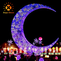 Motif de sculpture 3D vacances haute qualité utilisation extérieure Eid décorations LED ramadan lune motif lumières