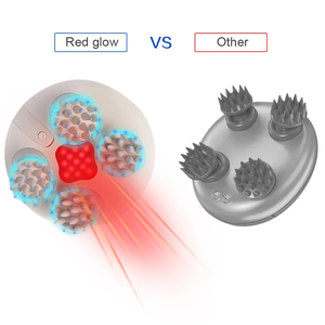 LJ Factory Custom <span class=keywords><strong>Mini</strong></span> masaje de manos eléctrico cepillo para el crecimiento del cabello cabeza refrescante masajeador de cuero cabelludo corporal de silicona con LOGO - Product Image 4