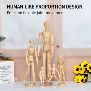 드로잉 모델을위한 스탠드가있는 조정 가능한 나무 예술가 스케치 마네킹 디스플레이 수제 나무 공예 상자 벽 표지판 - Product Image 4