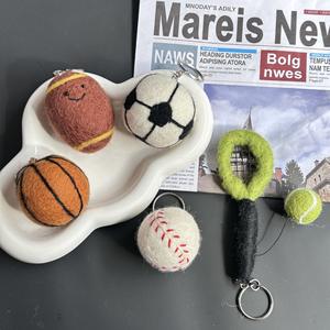 Porte-clés en feutre <span class=keywords><strong>de</strong></span> <span class=keywords><strong>laine</strong></span> pour fruits et légumes, mini jouets en peluche 3D, fraise, avocat, citrouille, raisin, citron, légumes, breloques, mignon - Product Image 6