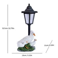 Décoration de jardin en forme de canard blanc simulé, ornement solaire pour l'aménagement paysager des cours et des villas