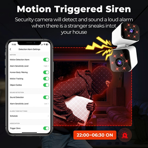 Cámara de Seguridad Panorámica 2K de Doble Lente con Detección Humana por IA, Cámara WiFi Inalámbrica con Giro e Inclinación, Visión Nocturna, Cámara IP Tuya Smart Home - Product Image 2