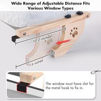 Lit pour chat facile à ajuster, perchoir de fenêtre en bois, hamac robuste, maison en bois pour chats