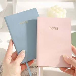 Wholesale Custom Logo A6 <b>Mini</b> <b>Notebook</b> Premium Leather Cover Morandi Colored Thick Paper Portable Notes Book - Product Image 5