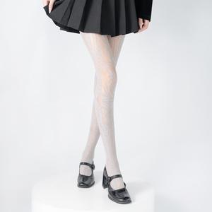 Style japonais gothique foncé Vintage Y2K collants résille à fleurs tridimensionnelles <span class=keywords><strong>millénaire</strong></span> épicé Sexy bas minces - Product Image 6