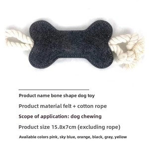 Jouet pour chien en feutre en forme d'os, à mâcher et à grigner, pour nettoyer les dents des chiots - Product Image 2