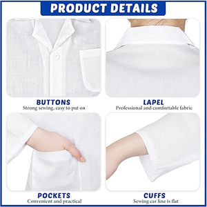 Costume da Danza Retrò per Bambini <span class=keywords><strong>Camice</strong></span> da Piccolo Dottore per Ragazzi e Ragazze Uniforme Bianca da <span class=keywords><strong>Infermiere</strong></span> per Ospedale - Product Image 4