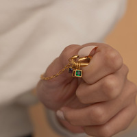 Kalung Liontin Batu Kelahiran Berlapis Emas 18K untuk Wanita, Batu Permata Amethyst Emerald, Tahan Air, Hipoalergenik, Hadiah Perhiasan