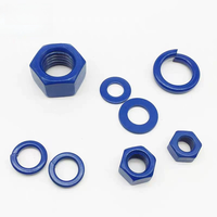 M35 goujon en téflon bleu de haute qualité grand boulon hexagonal en acier allié acier au carbone PTFE M16 boulons à tête hexagonale avec écrous et rondelles