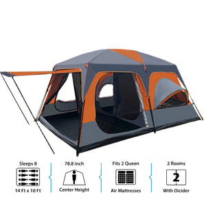 Tente de camping en gros de Chine, deux chambres, double couche, pour la famille, pour le camping en plein air - Product Image 5