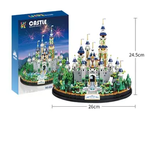 Mini Castle Boxes Building Blocks Model 826 Yearly Gift Toys Girls Animation-Themed Mini Assembly Carton Color Box Certificate