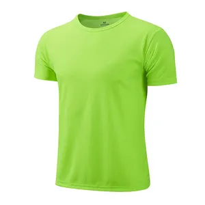 Kaus Fitness sepak bola cepat kering, baju Gym binaraga, kaus latihan olahraga lari lengan pendek untuk pria