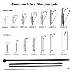 Outdoor Display 3.4 M Aluminum Pole and Fiberglass <b>Mixed</b> Telescopic Beach Flag Pole for 240*60 CM Knife Beach Flag - Product Image 3