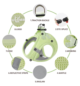 <strong>Cat</strong> Dog <strong>Harness</strong> Adjustable Vest Walking Lead Leash for Puppy Designer Dogs Collar Polyester Mesh <strong>Harness</strong> for Small Medium Dog - Product Image 1